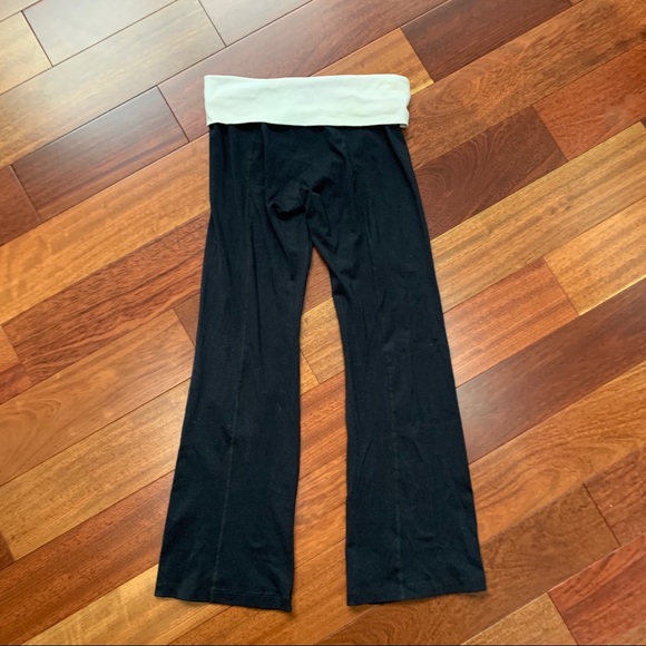 Bebe Sport Black/White Foldover Yoga Pants- S - Picture 7 of 11